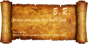 Bobrovszky Richárd névjegykártya